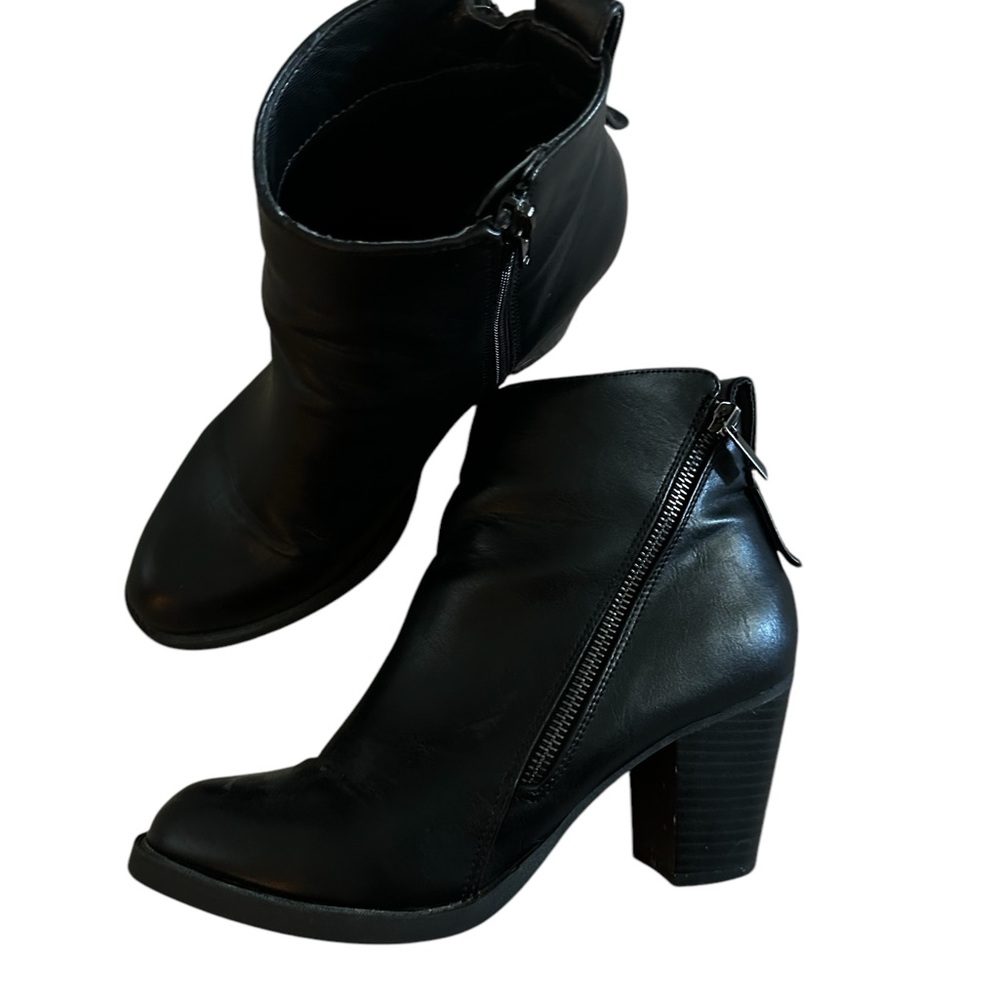 Black leather boots
